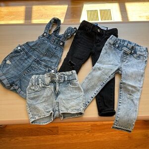 4 pack of toddler girl denim size 3T